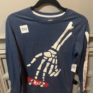 Kids Glow-in-the-Dark Skeleton Long Sleeve Tee - Blue Old Navy.